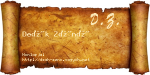 Deák Zénó névjegykártya