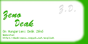 zeno deak business card