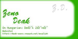 zeno deak business card